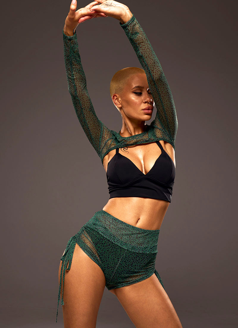 ボレロ MEDI GRID MESH BOLERO Bolero-mesh GRID black blue red rose leopard fluid green camo